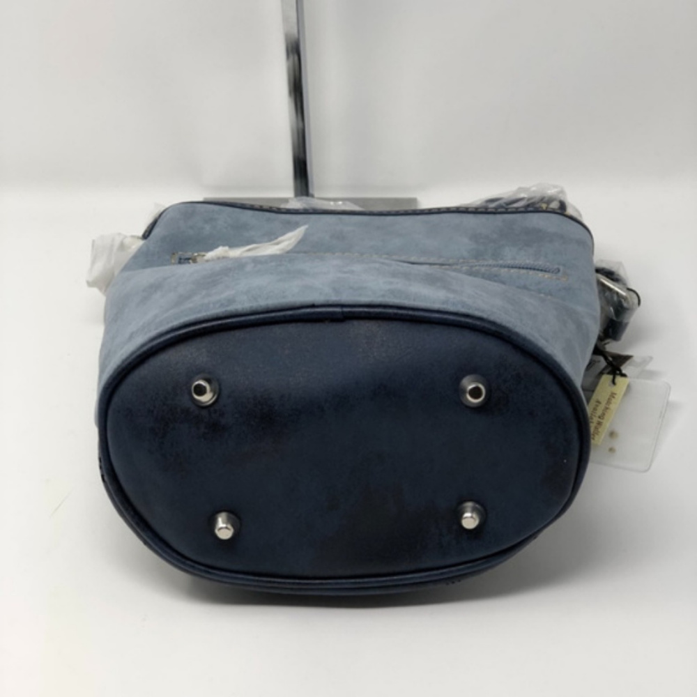 Montana West Concho Bucket Shape Crossbody Blue - Picture 4 of 6